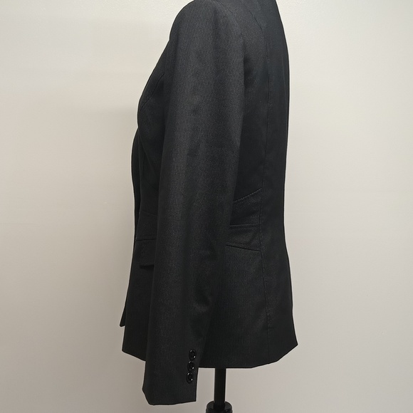 Tahari One-button-noth lapel shape blazer women's Sz 8 stripe blazer - Picture 5 of 10